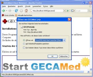 Abbildung 4: Über den Browser laden Sie den Client herunter und öffnen die Datei mittels Java Web Start. Allerdings hakt es manchmal mit der OpenJDK-Variante Iced Tea.