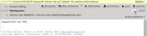 Abbildung 4: Bekommen Sie eine E-Mail von einem PGP-Nutzer, bei dem der öffentliche Schlüssel fehlt, …