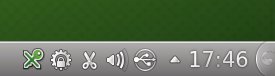 Abbildung 5: KeePassX erzeugt ein Tray-Icon in der KDE-Taskleiste.