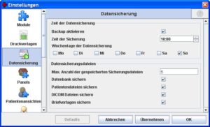 Abbildung 8: Gecamed liefert ein entsprechendes Modul mit, mit dem Sie zeitgesteuert die Daten aus der Patientenverwaltung sichern.