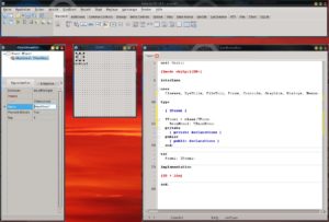 Abbildung 9: Die Arbeit mit Objektinspektor, Formular und Quelltexteditor gestaltet sich komfortabel.