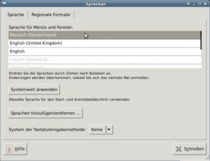 Abbildung 1: Erst nach der nachträglichen Installation einiger Pakete präsentiert sich die Oberfläche fast durchgängig in deutscher Sprache.