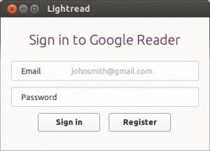 Abbildung 1: Lightread setzt zwingend ein Konto bei Google voraus.