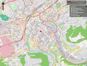 Abbildung 2: Ein Ausschnitt eines freien Stadtplans, hier das französische Besançon.