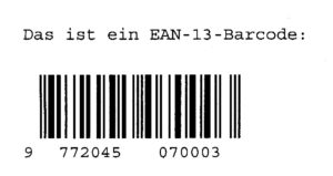 Abbildung 3: So erscheint auf dem Drucker der Barcode aus Listing 5.