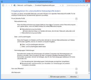Abbildung 4: Mit diesen Netzwerkprofil-Einstellungen klappt die Verbindung mit Linux.