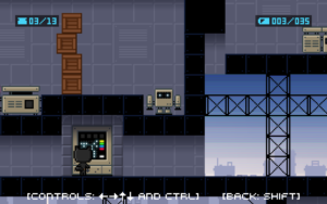 Über dieses Terminal kann Nikki den Roboter zur Rechten übernehmen und mit ihm dann auch die Schalter in den unzugänglichen Bereichen des Levels auslösen.