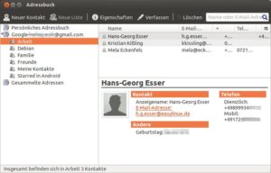 Abbildung 12: Das Add-on Google Contacts erkennt grundsätzlich die eingerichteten Gruppen, übernimmt aber nicht immer alle Mitglieder.