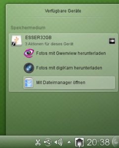 Abbildung 2: KDE hat einen neuen Datenträger entdeckt.