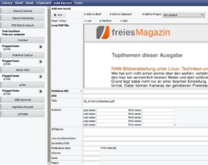 Abbildung 2: Nach dem Laden eines Dokuments zeigt das DMS eine Vorschau an und bietet die Möglichkeit, die Metadaten zu ergänzen.