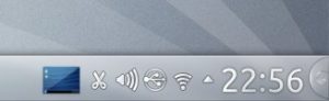Abbildung 3: Diese Icons im Systemabschnitt machen Ihnen das Leben leicher. Sie verbinden den Rechner mit dem Internet, binden Geräte ein und regeln die Lautstärke.