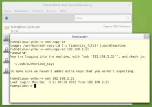 Abbildung 4: Die Schlüsselbundverwaltungen der Desktopumgebungen (hier Seahorse unter Gnome) speichern SSH-Schlüssel und die Passphrase, so dass Sie sich ohne Interaktion auf entfernten Rechnern anmelden können.