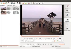 Abbildung 4: Kino bietet alles Notwendige für den Einstieg in den Videoschnitt, kümmert sich aber ausschließlich um DV-Material.