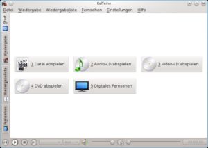 Abbildung 5: Die KDE-Software Kaffeine eignet sich für den Empfang digitaler Fernsehprogramme.