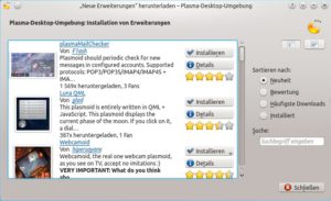 Abbildung 8: Neue Widgets finden Sie auch im Internet. Ein Bewertungssystem gibt dabei Orientierung.