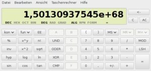 Abb. #: Taschenrechner-Emulationen wie Galculator sind viel einfacher zu bedienen als Tabellenkalkulationen. Darum nutzen sie viele Computeranwender gerne für Berechnungen mit einer begrenzten Anzahl an Faktoren.