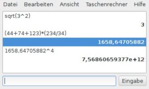 Abb. #: Galculator kann auch anders: Im "Paper Mode" tippen Sie eine ganze Formel ausschließlich mit der Computer-Tastatur ein. "Taschenrechner" kann man das nicht mehr nennen, doch auf dem Computer geht die Arbeit so viel schneller von der Hand.