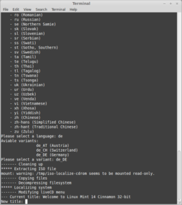 Mit dem Programm iso-localize erstellt man schnell ein deutsches Live-System von LinuxMint.