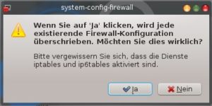 Abbildung 2: Fedoras System-config-firewall setzt das Installieren von Iptables voraus.