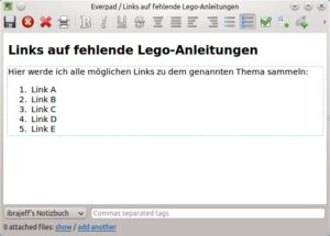 Abbildung 2: Der schlanke Everpad-Editor – hier unter KDE – liefert alle notwendigen Funktionen für das Erstellen und Bearbeiten von Notizen.
