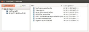 Abbildung 3: Everpad bietet eine detaillierte Übersicht all Ihrer Notizen.