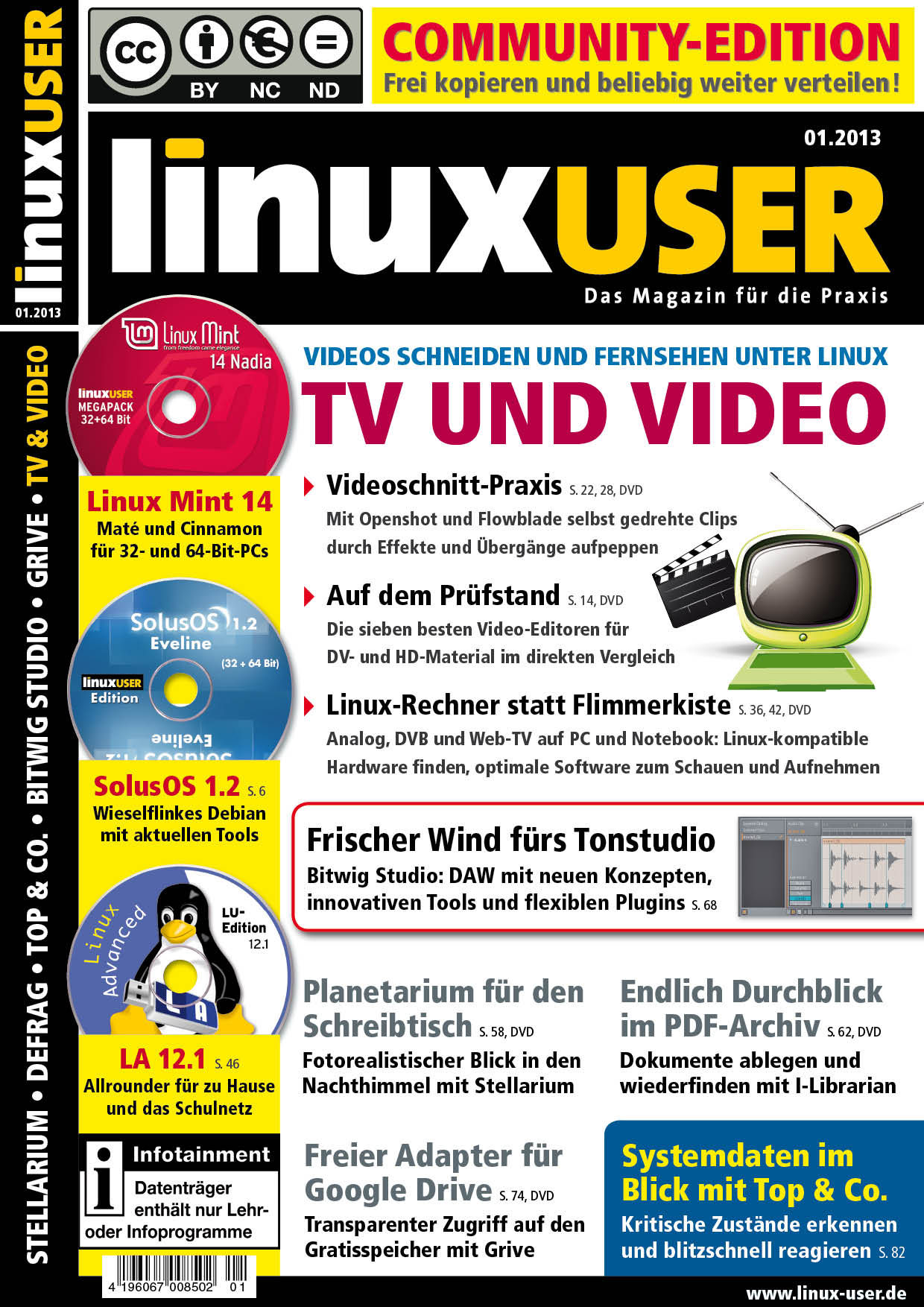 Heftcover LinuxUser Community Edition 01/2013