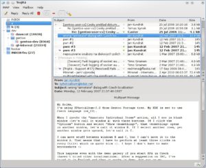 KDEs neuer IMAP-Mailclient Trojitá ist in C++ mit Qt4 umgesetzt.