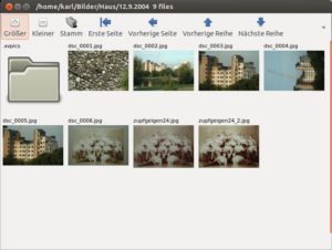 Abbildung 1: Das Galeriewerkzeug zeigt die Bilder und enthaltenen Ordner im Kleinformat an.