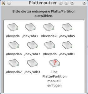 Abbildung 2: Über eine komfortable Oberfläche wählen Sie die zu löschende Partition in Plattenputzer aus.