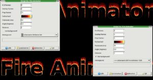 Abbildung 2: Zwei Ausgaben mit dem gleichen Script und unterschiedlichen Einstellungen zeigen die Flexibilität des Fire-Animator-Skripts.
