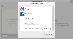 Abbildung 3: Gnome Online Accounts unterstützt jetzt auch Microsoft Exchange.