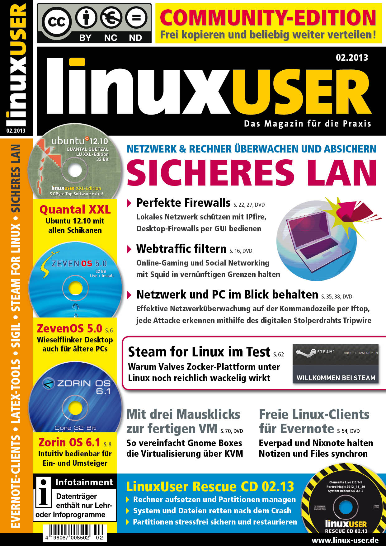 Heftcover LinuxUser Community Edition 02/2013