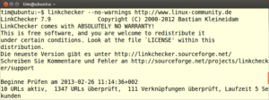 Der linkchecker in Aktion.