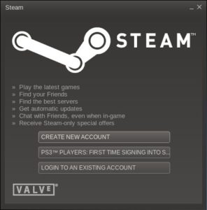 Abbildung 1: Dieses Fenster erscheint, wenn Sie zum ersten Mal den Steam-Client starten.