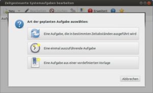 Abbildung 2: Wenn Sie eine neue Aufgabe für Gnome Schedule einrichten, sehen Sie diesen Auswahldialog.