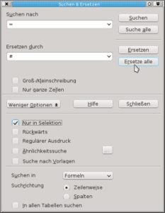 Abbildung 2: Um ganze Bereiche mit Formeln ohne Änderungen zu kopieren, nehmen Sie die Funktion "Suchen & Ersetzen" zu Hilfe.