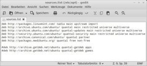 Abbildung 3: In der Datei "sources.list" ändern Sie die Paket-Repository-Einträge.