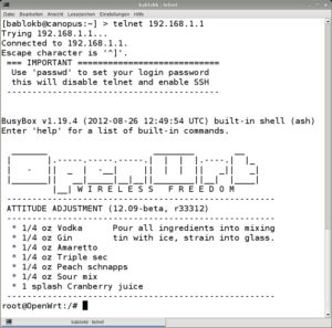 Abbildung 3: Geschafft: Die erste Anmeldung an OpenWRT steht an.