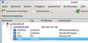 Abbildung 3: Mit "smb4k" greifen Sie unter Linux auf Samba-Freigaben zu.