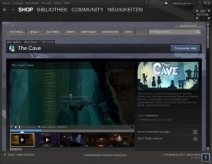 Abbildung 3: Informationsseiten stellen das Spiel näher vor, in diesem Fall das Spiel The Cave.