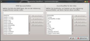 Abbildung 4: Welche Dateitypen Nepomuk bearbeitet, können Sie festlegen.