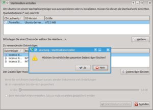 Abbildung 5: Der (K)Ubuntu-Startmedienersteller formatiert eingesteckte USB-Medien mit einem FAT32-Dateisystem, das Sie unter Windows und Linux lesen und schreiben können.