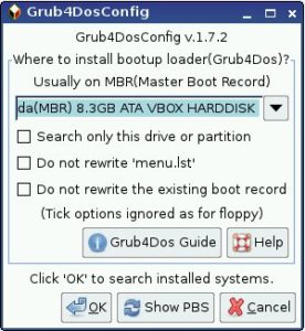 Abbildung 5: Im Test funktionierte die Einrichtung des Bootmanagers nur mit "Grub4Dos".