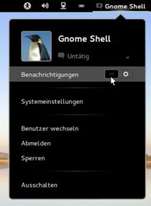 Abbildung 5: Über den kleinen Schieberegler im Benutzermenü deaktivieren Sie die automatischen Nachrichten am unteren Desktoprand.