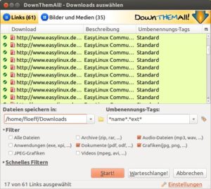 Abbildung 6: Dieses praktische Add-on lädt in einem Rutsch alle oder nur bestimmte Links einer Webseite herunter.