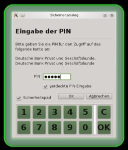 Abbildung 6: Beim Testkonto der Deutschen Bank ließ Moneyplex die Wahl zwischen PIN/TAN und Chipkarte.