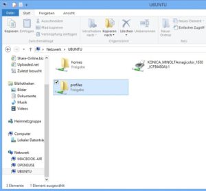 Abbildung 6: Unter Windows sehen Sie den Samba-Server in der Seitenleiste links am Rand.