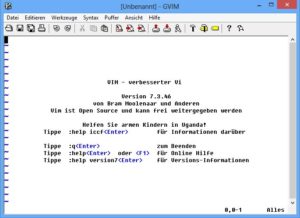 Abbildung 6: Gvim bietet unter Windows klassisches Unix-Feeling beim Editieren von Dateien.