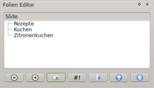 Abbildung 7: Hier möchte der Vortragende in der Einleitung darauf hinweisen, dass es in den folgenden zwei Stunden nur um Kuchen geht. Anschließend möchte er den Zitronenkuchen vorstellen.