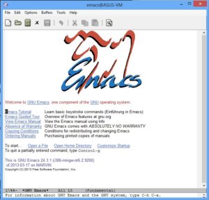 Abbildung 8: Emacs arbeitet unter Windows genau wie die Linux-Version.